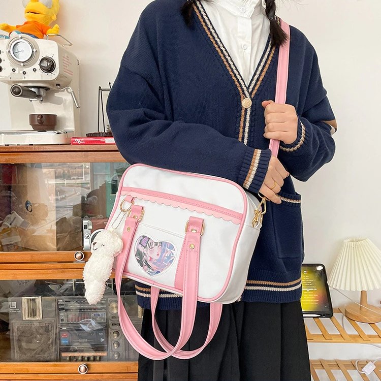 Harajuku Girl Style Crossbody Shoulder Bag & Blusher bear - Kirakira World - grungestyle - kawaii fashion -kawaii store-kawaii aesthetic - kawaiistyle