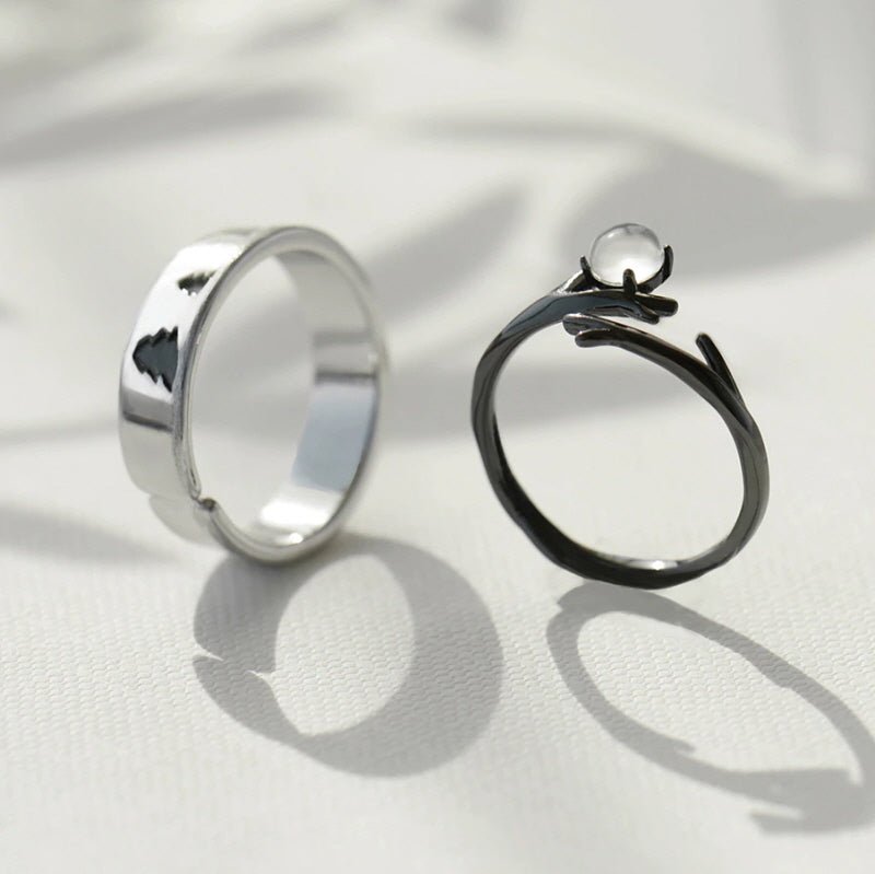 925 Sterling Silver Moonlight Forest Gemstone Finger Ring - Kirakira World - grungestyle - kawaii fashion -kawaii store-kawaii aesthetic - kawaiistyle
