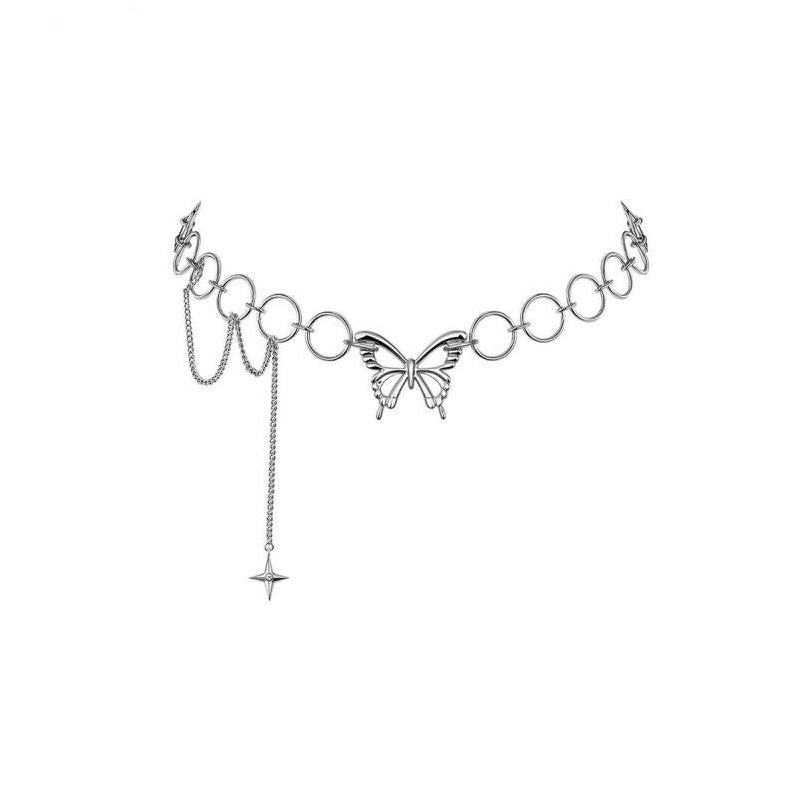 Hollow Butterfly Choker Necklace - Kirakira World - grungestyle - kawaii fashion -kawaii store-kawaii aesthetic - kawaiistyle