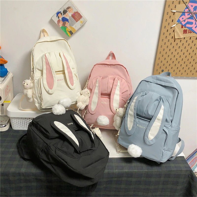 Kawaii Rabbit School Backpack - Kirakira World - grungestyle - kawaii fashion -kawaii store-kawaii aesthetic - kawaiistyle
