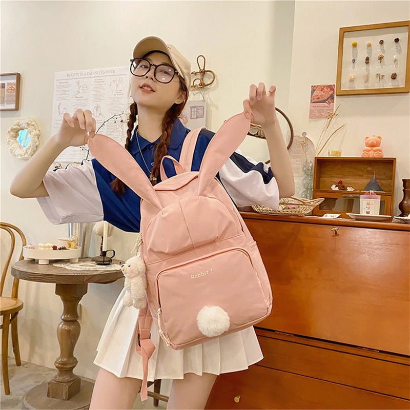 Kawaii Rabbit School Backpack - Kirakira World - grungestyle - kawaii fashion -kawaii store-kawaii aesthetic - kawaiistyle