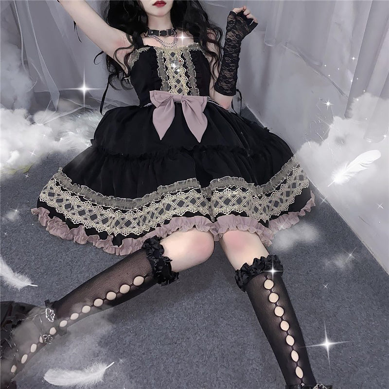 Gothic Lolita Bow Sleeveless Dress – Kirakira