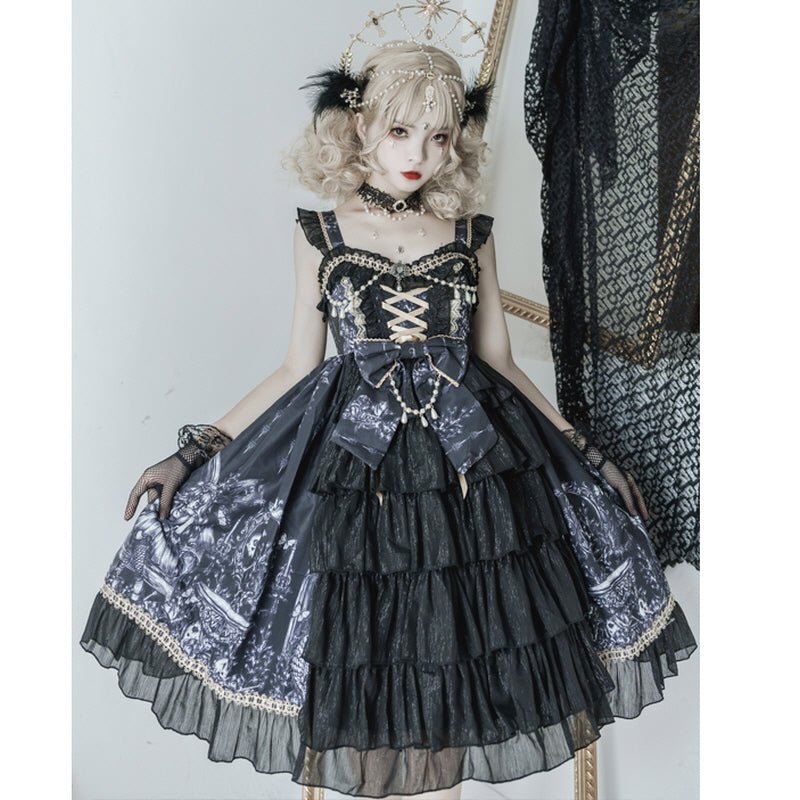 Gothic Lolita Victorian Party Dress - Kirakira World - grungestyle - kawaii fashion -kawaii store-kawaii aesthetic - kawaiistyle