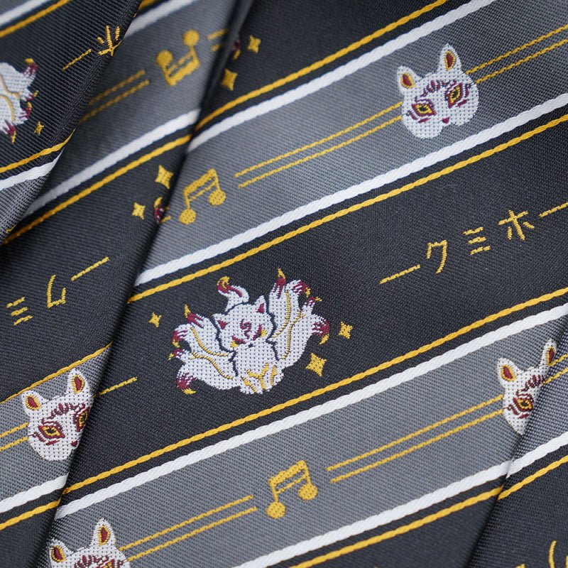 Nine-Tail Fox Embroidered Neckties - Kirakira World - grungestyle - kawaii fashion -kawaii store-kawaii aesthetic - kawaiistyle