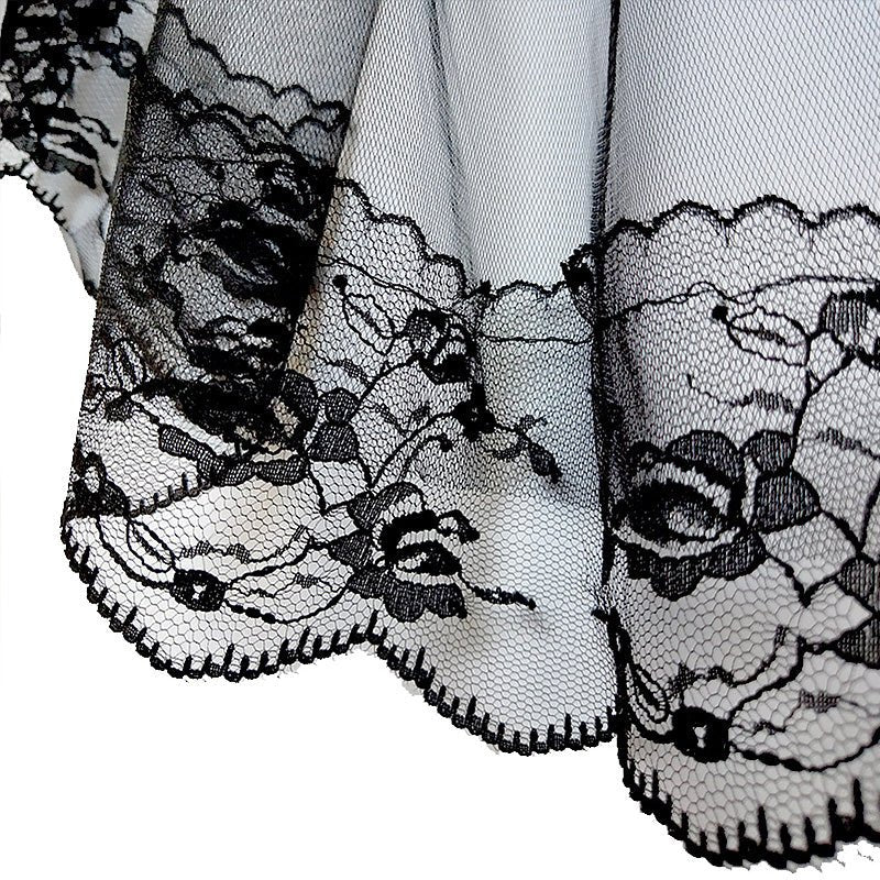 Black White Lace Bridal Cosplay Veils - Kirakira World - grungestyle - kawaii fashion -kawaii store-kawaii aesthetic - kawaiistyle