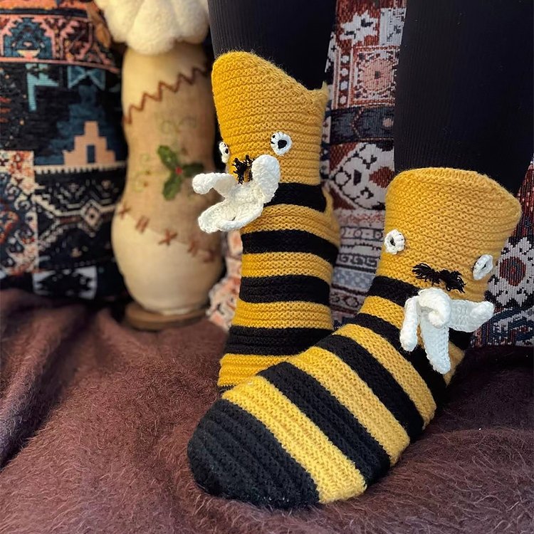 Joyful Animal Knit Mid-calf Socks - Kirakira World