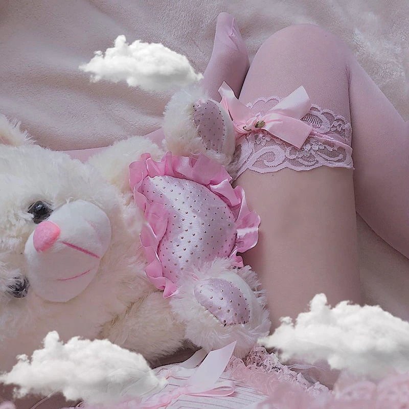 Lace Bowknot Lolita Stockings - Kirakira World - grungestyle - kawaii fashion -kawaii store-kawaii aesthetic - kawaiistyle