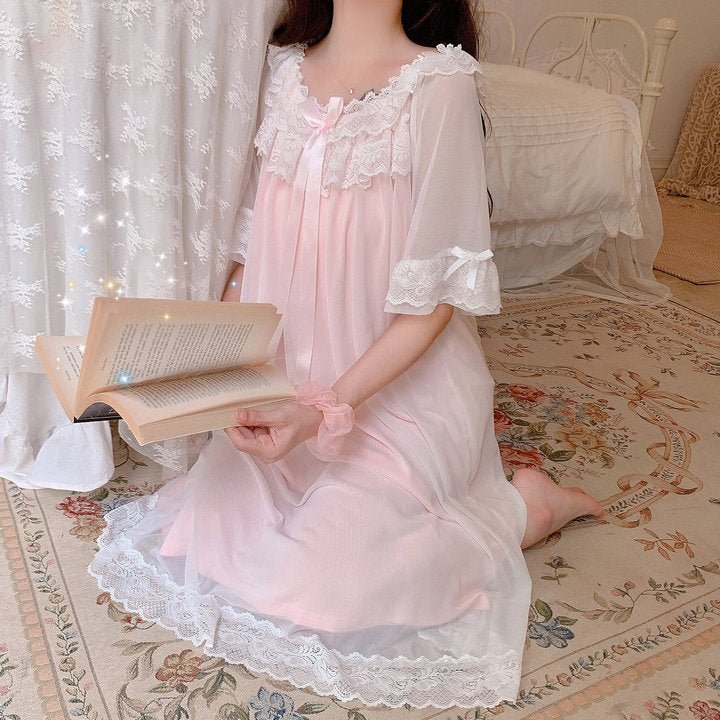 Lolita Fairy Princess Long Sleepwear - Kirakira World - grungestyle - kawaii fashion -kawaii store-kawaii aesthetic - kawaiistyle