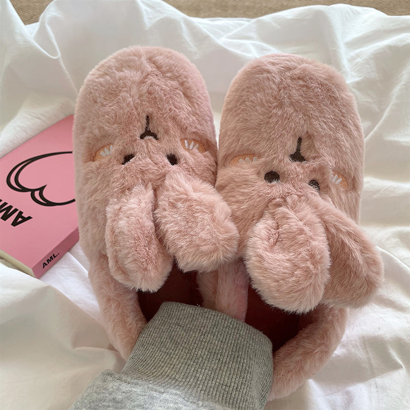Lovely Cartoon Fluffy Bunny Plush Slippers - Kirakira World - grungestyle - kawaii fashion -kawaii store-kawaii aesthetic - kawaiistyle