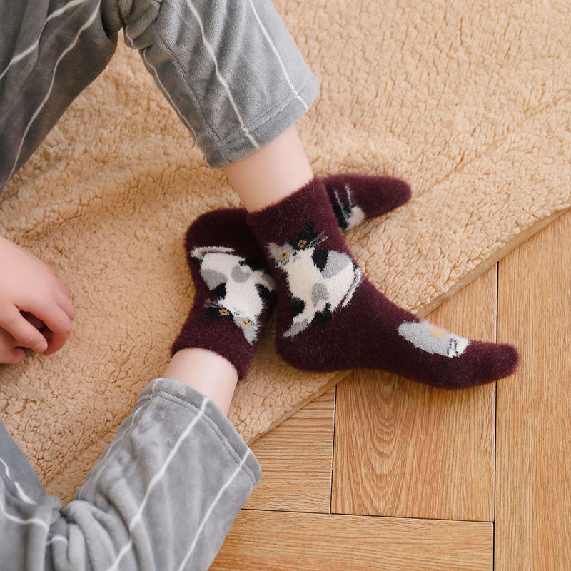 Lovely Cat Super Soft Fuzzy Socks - Kirakira World - grungestyle - kawaii fashion -kawaii store-kawaii aesthetic - kawaiistyle