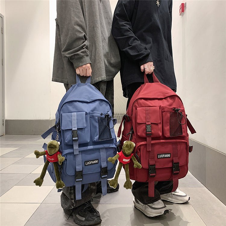 Kirakira World Nylon School Functional Travel Backpack with Frog Toy