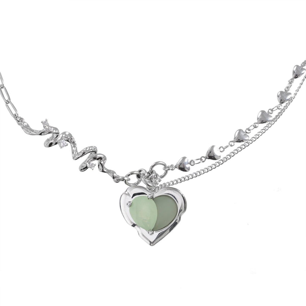Green Heart Necklace - Kirakira World
