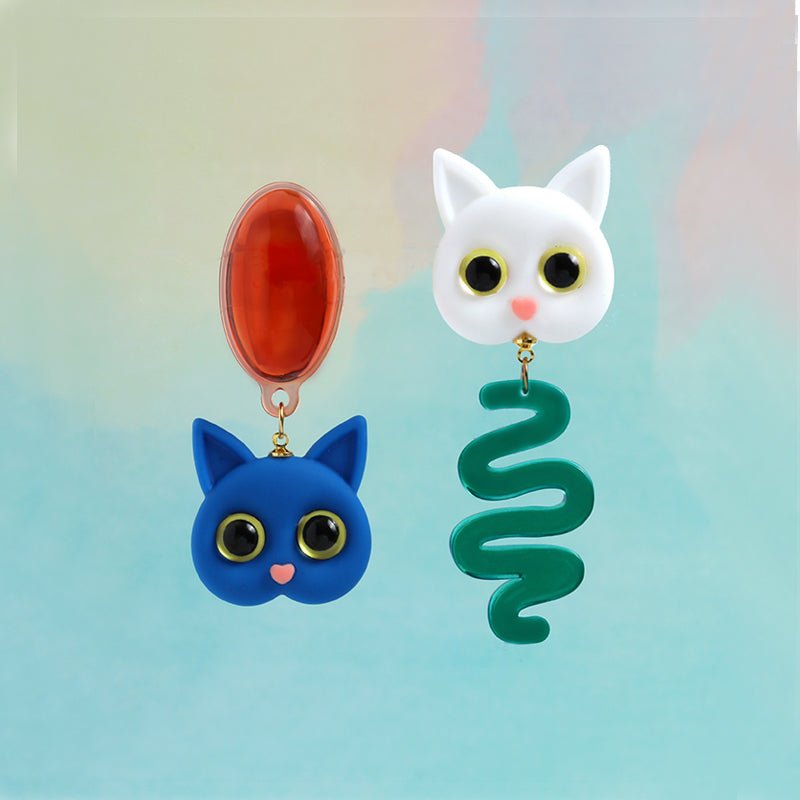 Feline Visage Earrings - Kirakira World