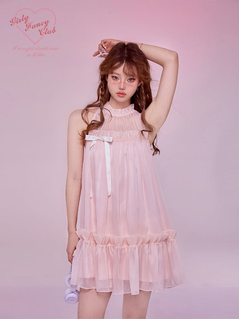 Pearlescent Pink Frill Fantasy Dress - Kirakira World
