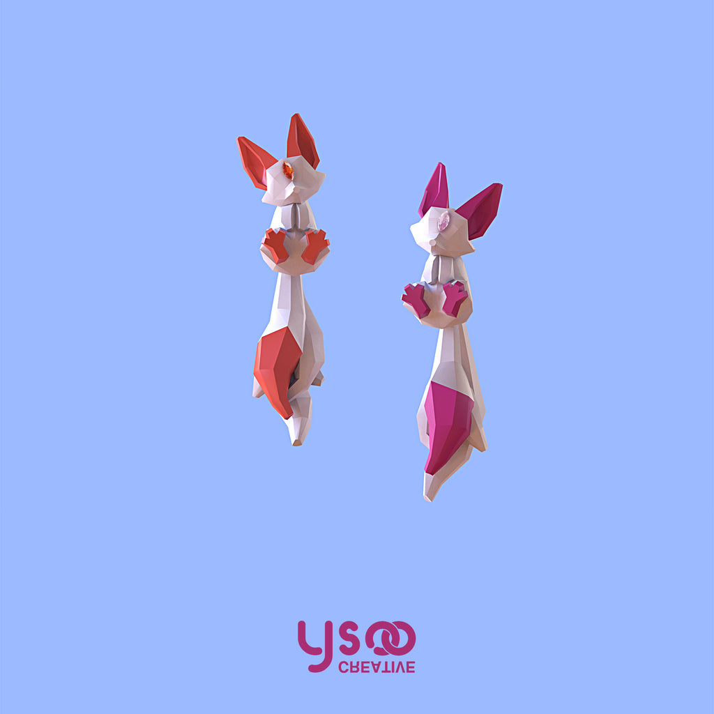 Enchanted Gem Fox Asymmetrical Earring - Kirakira World