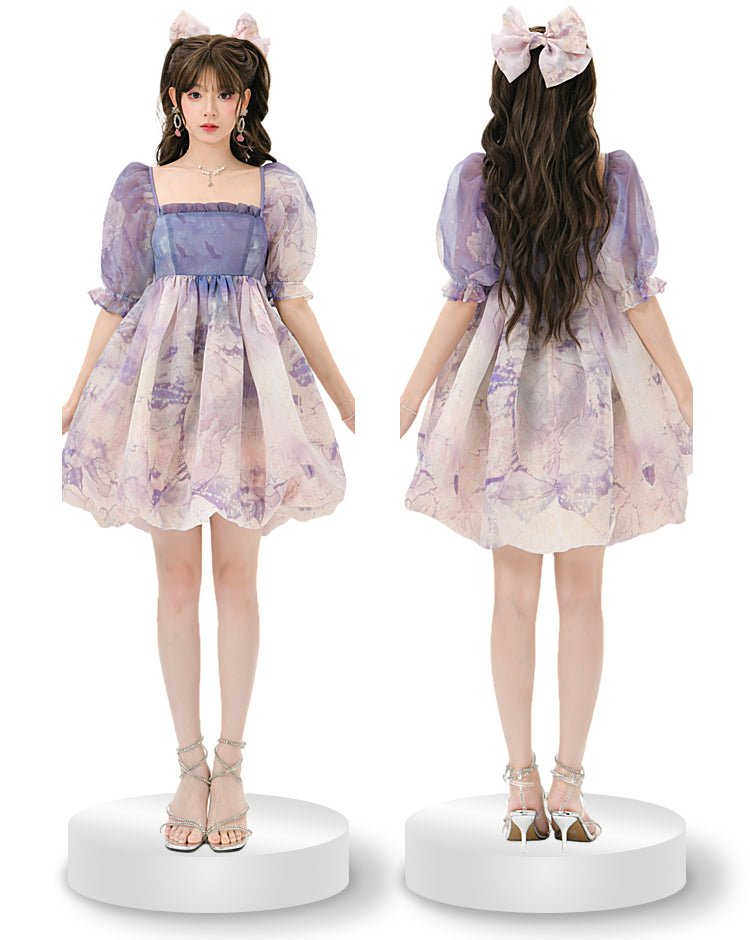 Purple Fairy Puff Sleeve Dress - Kirakira World