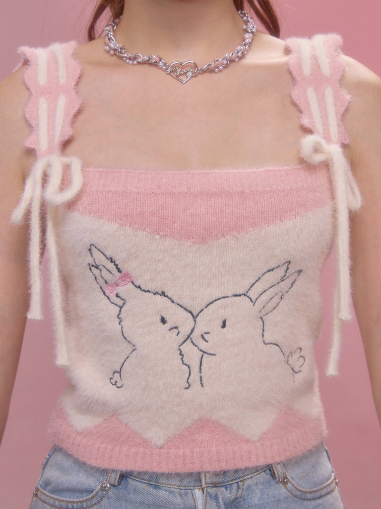 Love Rabbit Knit Cami Top - Kirakira World
