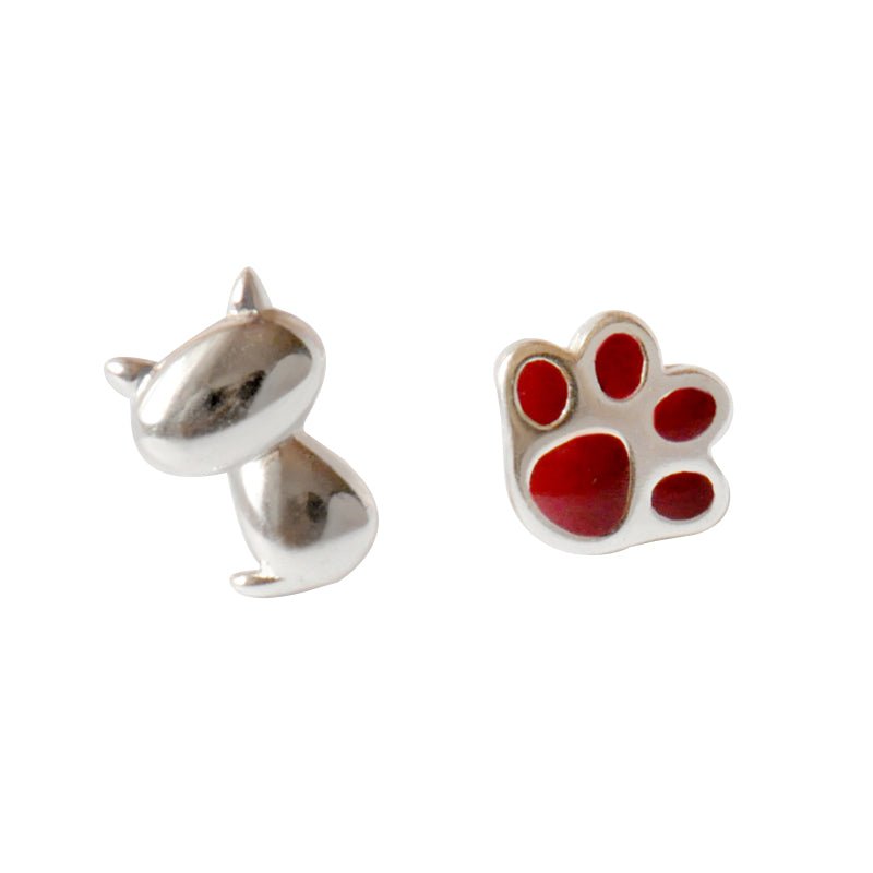 Scarlet Paws Cat Earrings - Kirakira World
