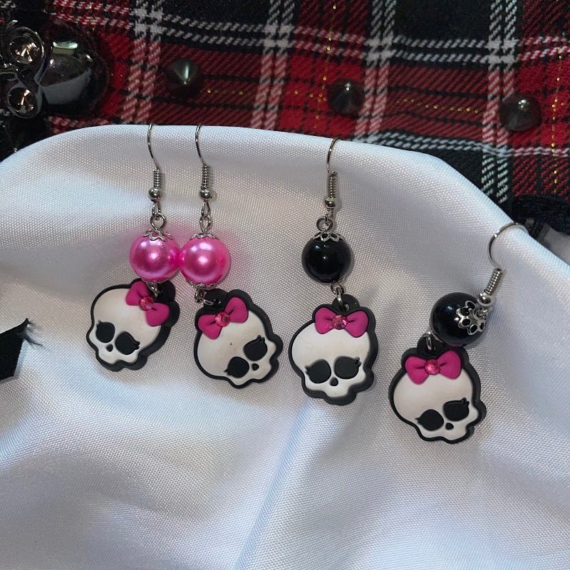 Pastel Goth Skull Earrings - Kirakira World
