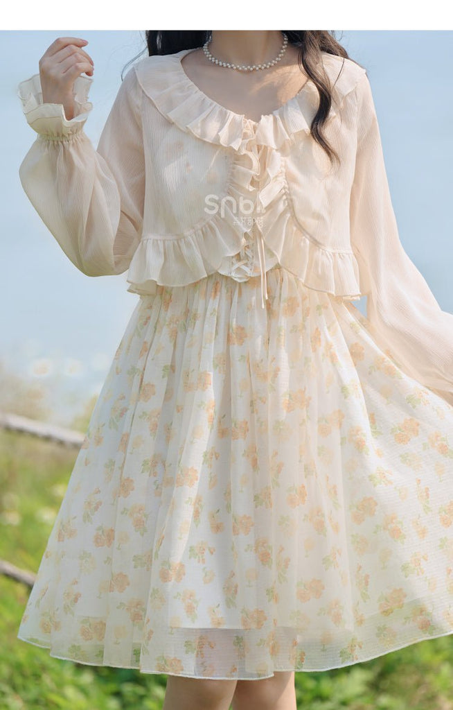 Small Flower Chiffon Dress - Kirakira World