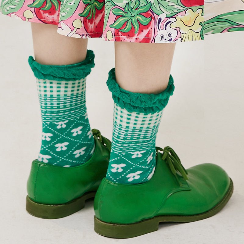 3 pair- Cherry Blossom Delight Socks - Kirakira World