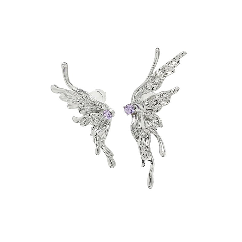 Purple Embrace Butterfly Earrings - Kirakira World