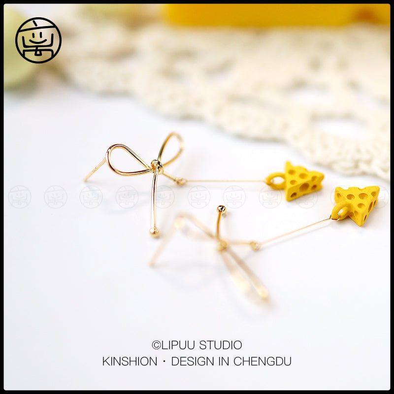 Cheesy Slice Ribbon Earring - Kirakira World
