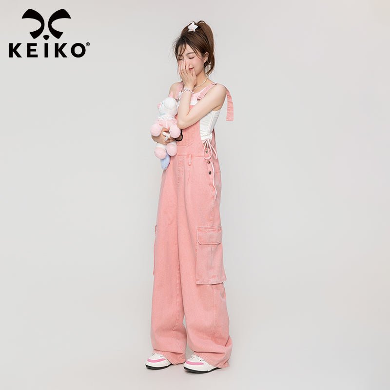 Bubblegum Pink Denim Overall Pants - Kirakira World