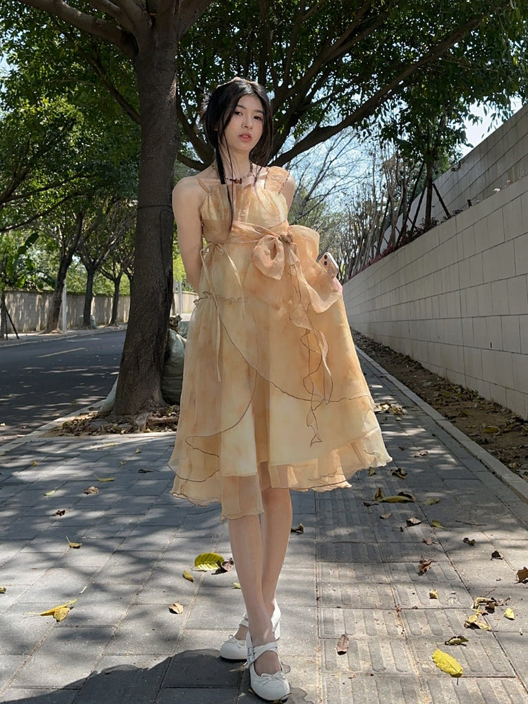 Galaxy Yellow Chiffon Dress - Kirakira World