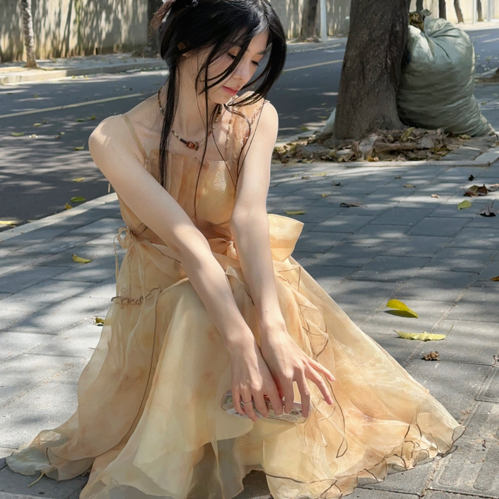 Galaxy Yellow Chiffon Dress - Kirakira World