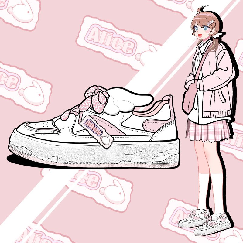 Angel Wing Candy Pink Sneakers - Kirakira World