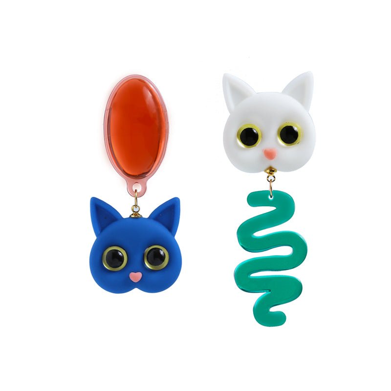 Feline Visage Earrings - Kirakira World