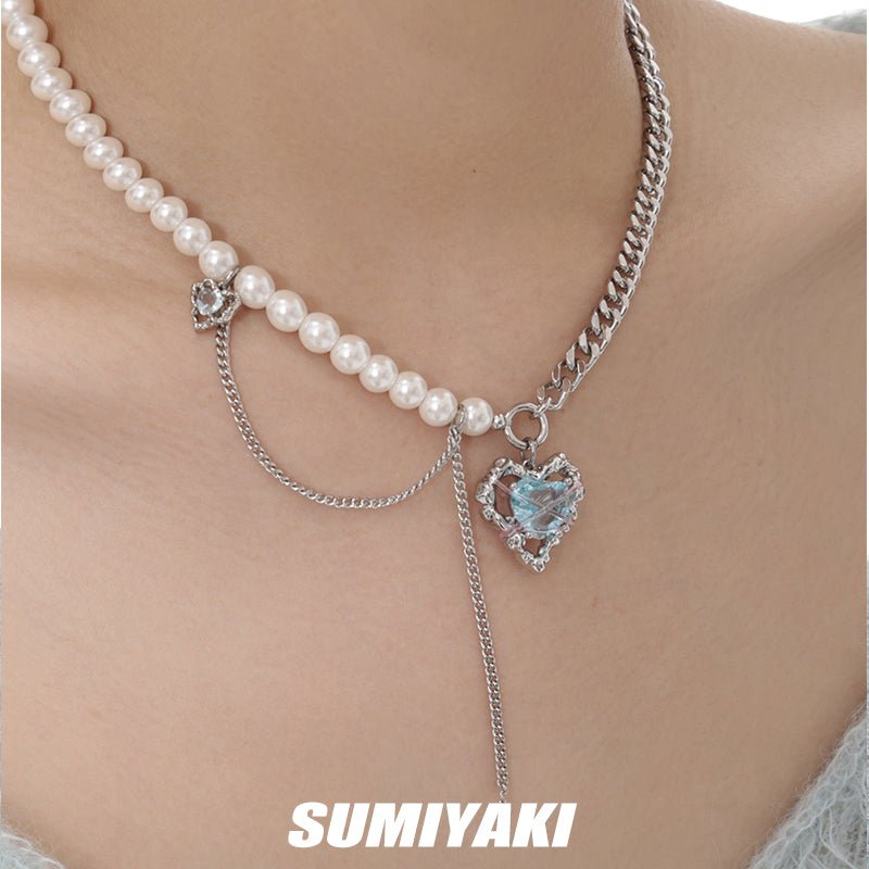 Glitz Heart Zircon Necklace - Kirakira World