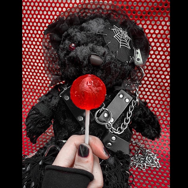 📢 "Late shipping 18days plus - [ORIGINAL HANDMADE PLUSH BAG] Hell's Teddy Bear Guardian - Kirakira World - grungestyle - kawaii fashion -kawaii store-kawaii aesthetic - kawaiistyle