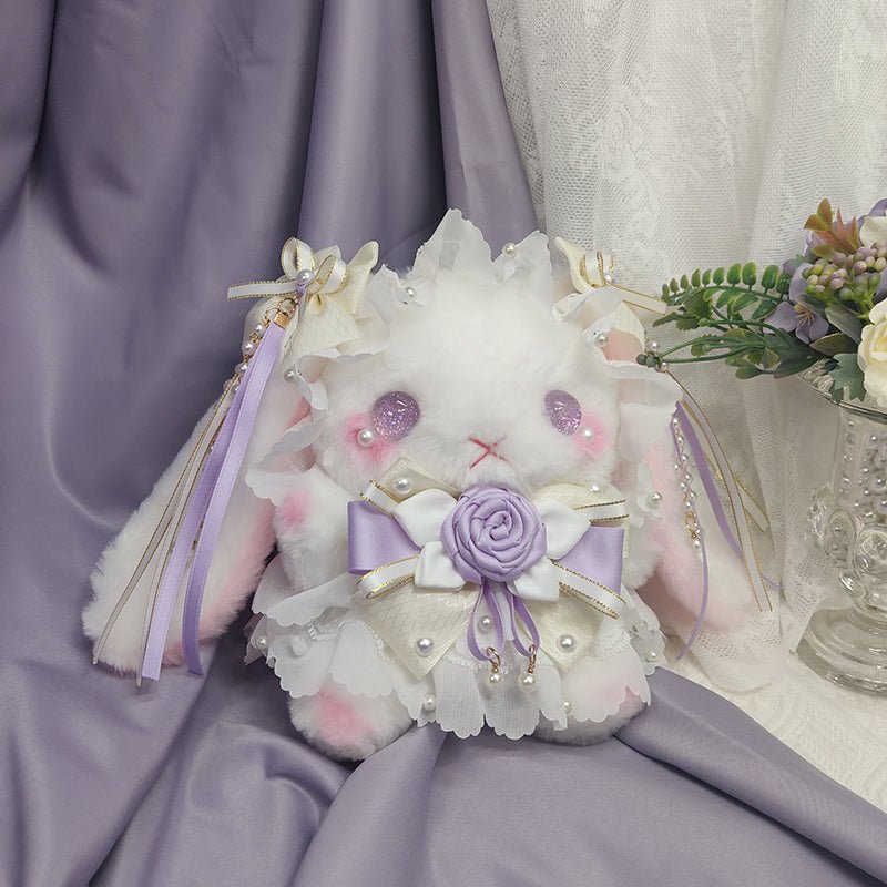 [ORIGINAL HANDMADE PLUSH BAG] Princess Rabbit in Purple Rose Garden - Kirakira World - grungestyle - kawaii fashion -kawaii store-kawaii aesthetic - kawaiistyle