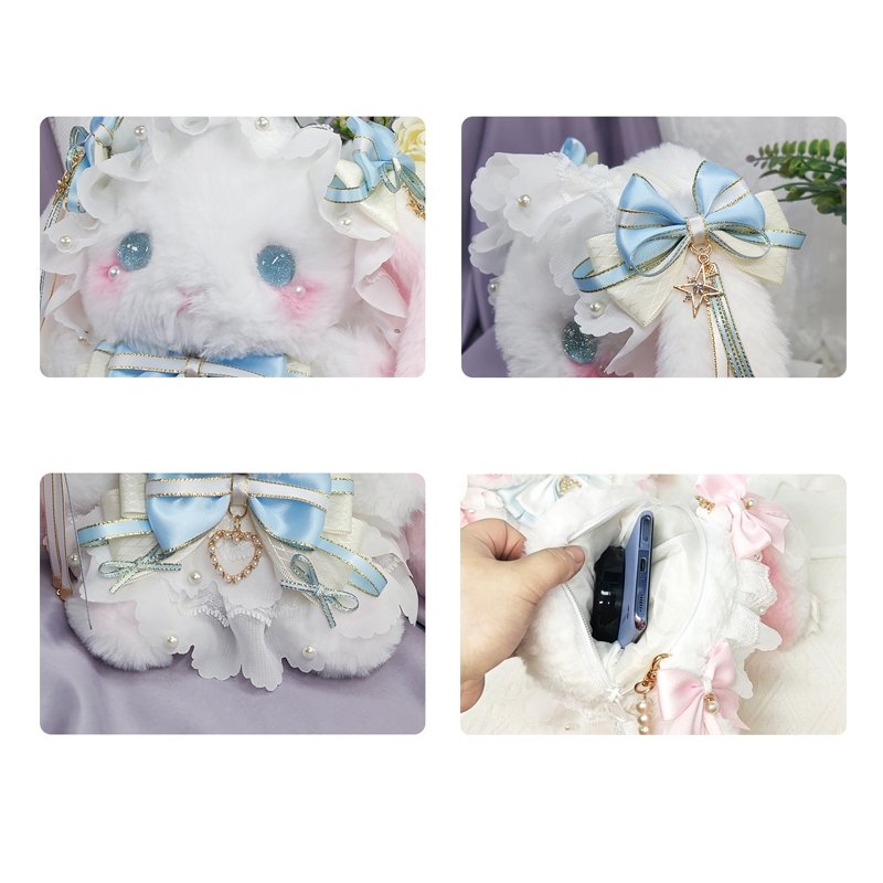 [ORIGINAL HANDMADE PLUSH BAG] Sea Pearl Rabbit Wizard - Kirakira World - grungestyle - kawaii fashion -kawaii store-kawaii aesthetic - kawaiistyle