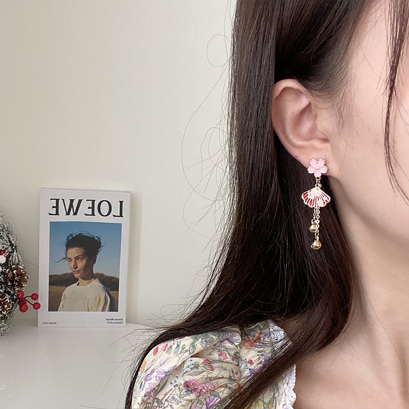 Oriental Fox Fan Earrings - Kirakira World