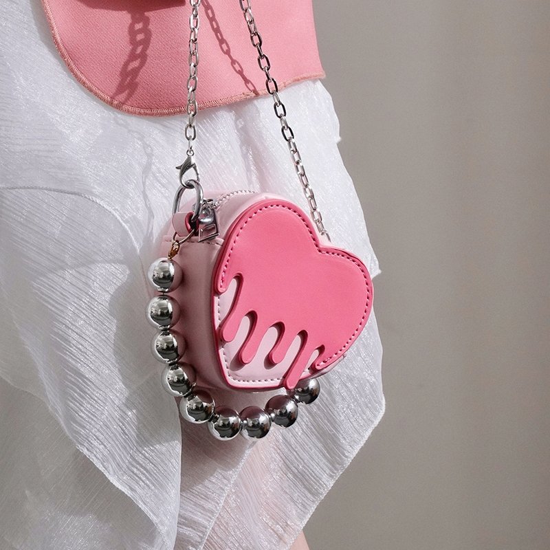 Original Design -Melted Pink Heart Mini Crossbody Clutch bag - Kirakira World