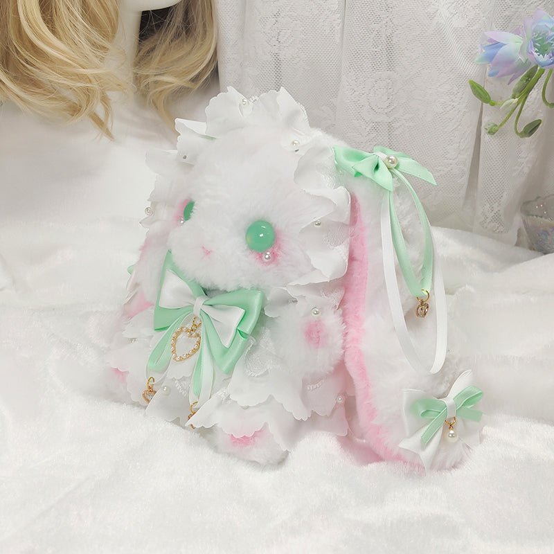 [ORIGINAL HANDMADE PLUSH BAG] Snowflake Dressed Rabbit - Kirakira World - grungestyle - kawaii fashion -kawaii store-kawaii aesthetic - kawaiistyle