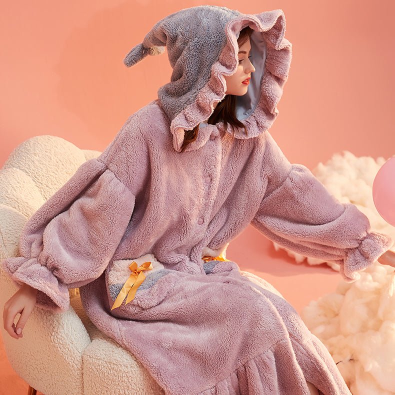 Original Little Witch Wearable Hooded Blanket Robe - Kirakira World - grungestyle - kawaii fashion -kawaii store-kawaii aesthetic - kawaiistyle