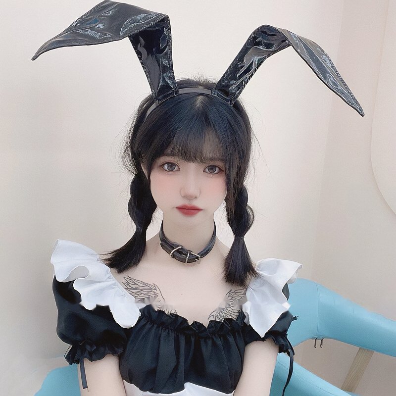 PU Leather Sexy Bunny Ears Headband - Kirakira World - grungestyle - kawaii fashion -kawaii store-kawaii aesthetic - kawaiistyle