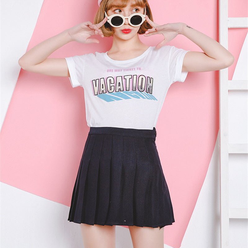 New Pleated High Waist Sherbet Mini Skirt - Kirakira World - grungestyle - kawaii fashion -kawaii store-kawaii aesthetic - kawaiistyle
