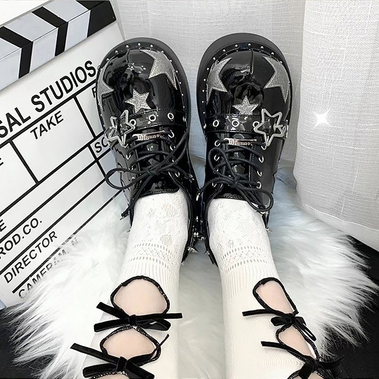 📢 "Late shipping 7days plus- Punk Shooting Star Platform Shoes - Kirakira World