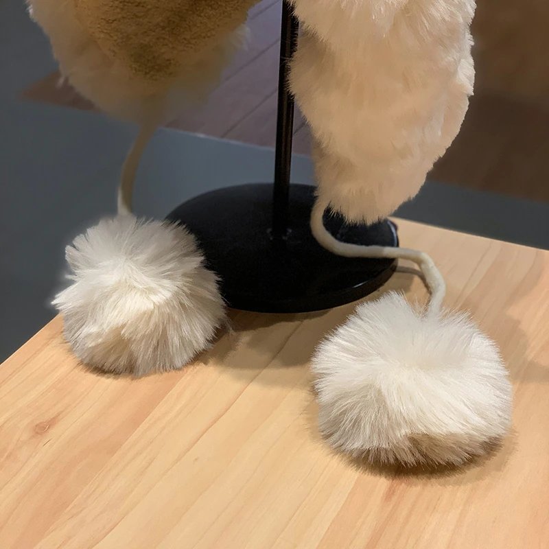 Cute Reindeer Pom Pom Winter Knit Hat - Kirakira World - grungestyle - kawaii fashion -kawaii store-kawaii aesthetic - kawaiistyle