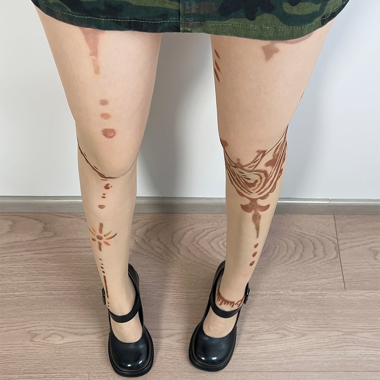 Retro Henna Tattooed Stockings - Kirakira World