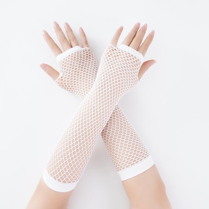 High Quality Fishnet Fingerless Gloves - Kirakira World - grungestyle - kawaii fashion -kawaii store-kawaii aesthetic - kawaiistyle