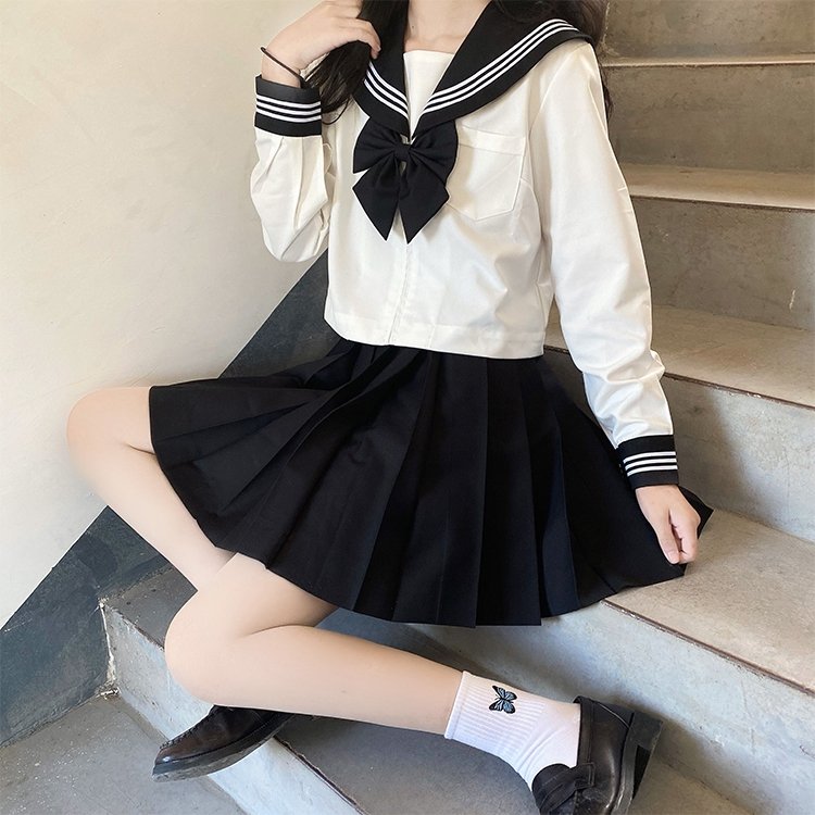 Peppy School Girl Anime Costume and Wig Set - TV Show Costumes