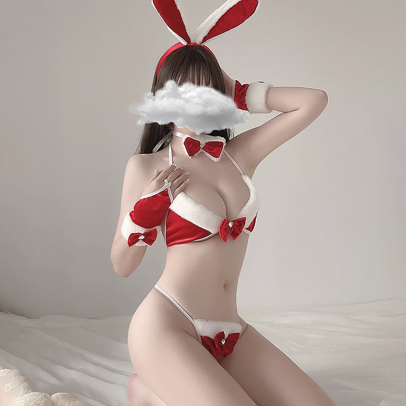 Sexy Santa Bunny Girl Lingerie Bikini Set - Kirakira World - grungestyle - kawaii fashion -kawaii store-kawaii aesthetic - kawaiistyle