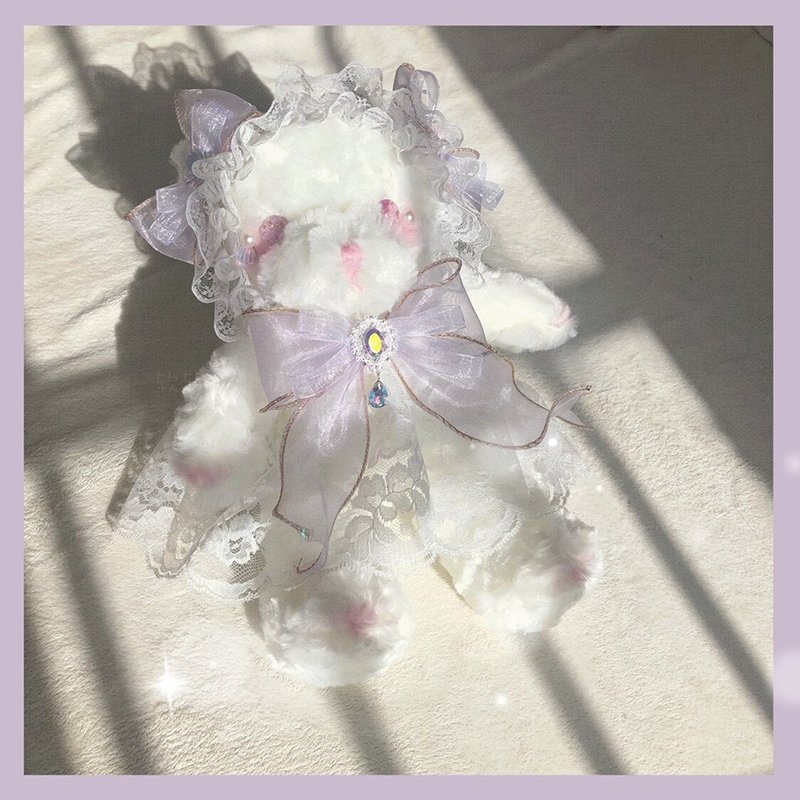 [ORIGINAL HANDMADE PLUSH BAG] Lavender Forest Teddy Bear Fairy - Kirakira World - grungestyle - kawaii fashion -kawaii store-kawaii aesthetic - kawaiistyle