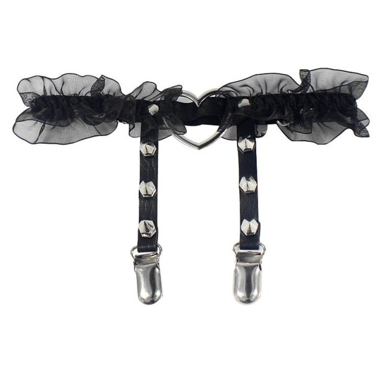 Goth Elastic Pu Leather Leg Ring Garter Belt - Kirakira World - grungestyle - kawaii fashion -kawaii store-kawaii aesthetic - kawaiistyle